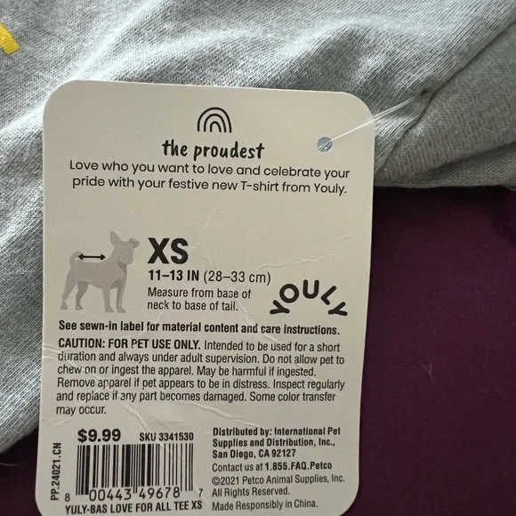 Xsmall all for love love for all dog shirt - Picture 7 of 8